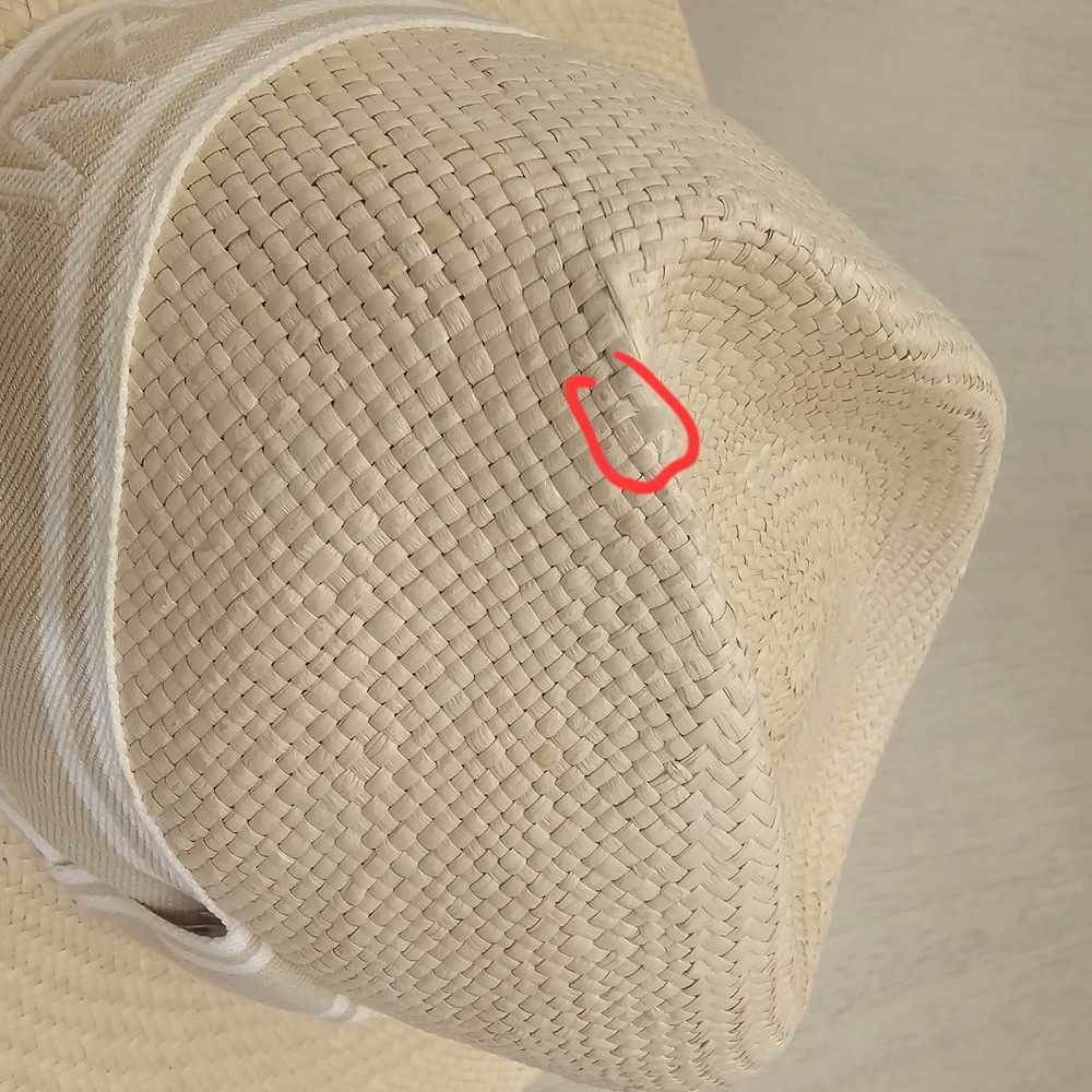 $345 Authentic MaxMara Urago Logo Ribbon Straw Hat in Cream - Picture 10 of 10